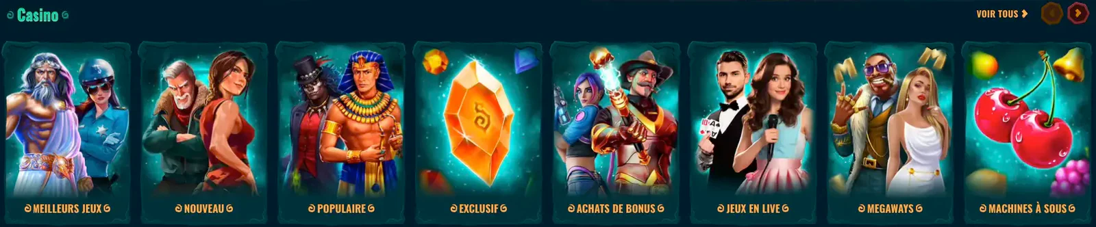 Catégories de jeux disponibles sur Spinanga Casino